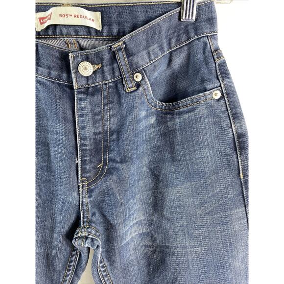 Levi's 505 Red Tab Straight Leg Denim Blue Jeans Boy's Size 14 Reg 27x27 - Picture 8 of 9